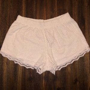 White lace flowy shorts!
